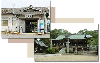 日岡駅と日岡神社