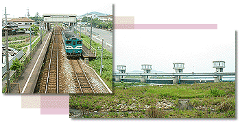 神野駅と加古川大堰